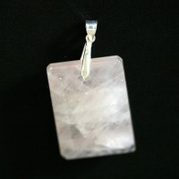 Pingente Prata 925 com Pedra Natural Quartzo Rosa