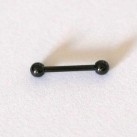 Microbell Sobrancelha Piercing Reto Aço Cirurgico Black Line Esfera 1,2mm x 10mm