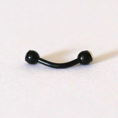 Microbell Sobrancelha Piercing Curvo Aço Cirurgico Black Line c/ Logo Cruz de Malta 1,2mm x 8mm