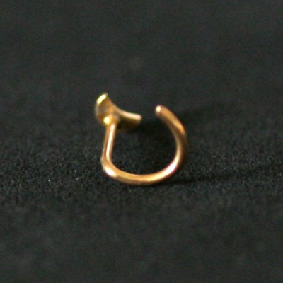 Piercing Nariz Ouro 18k Folheado Piercing Nostril Lua 0,5mm x 7mm