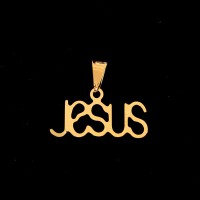 Pingente Semi Jóia Folheado a Ouro Jesus