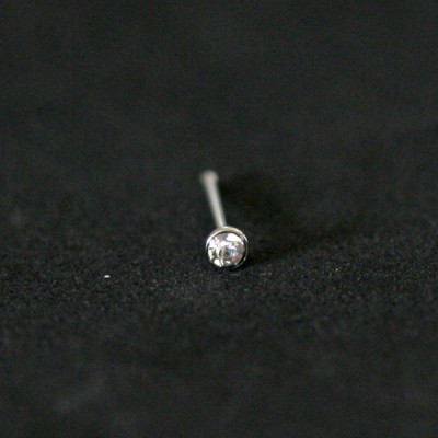 Piercing Aço Cirurgico 316L Nostril Nariz Reto com Pedra Crystal 0,5mm x 7mm