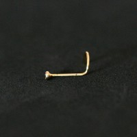 Piercing Nostril Ouro 18k Banhado Piercing Nariz Pedra Crystal Cravada 0,5mm x 7mm