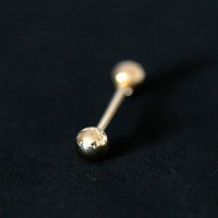 Barbell Piercing Esfera c/ Pedra Banhado a Ouro 18k 1,6mm x 21mm