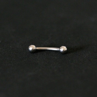 Piercing Curvado Microbell CZ, Aço 316L