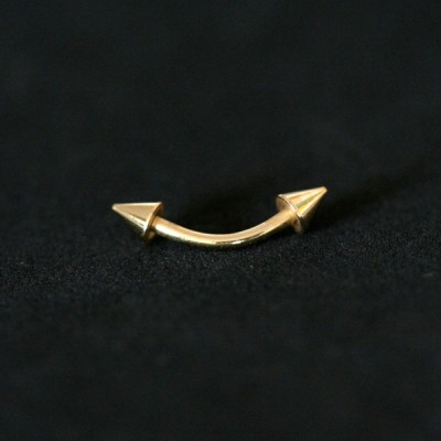 Piercing Sobrancelha em Ouro 18k Pino Curvado Bolinha