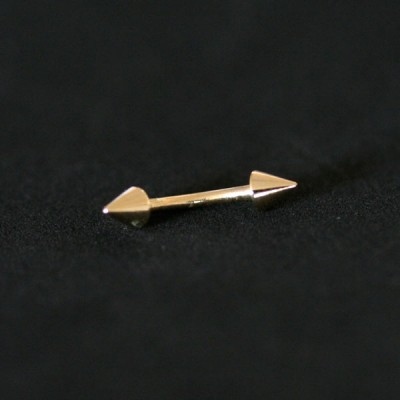 Sobrancelha Piercing Microbell Curvo Spike Banhado a Ouro 18k 1,2mm x 8mm
