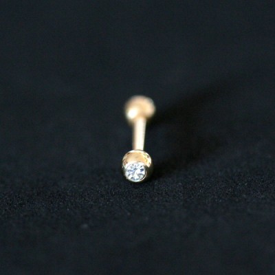 Piercing Sobrancelha Microbell Curvo Esfera Folheado a Ouro